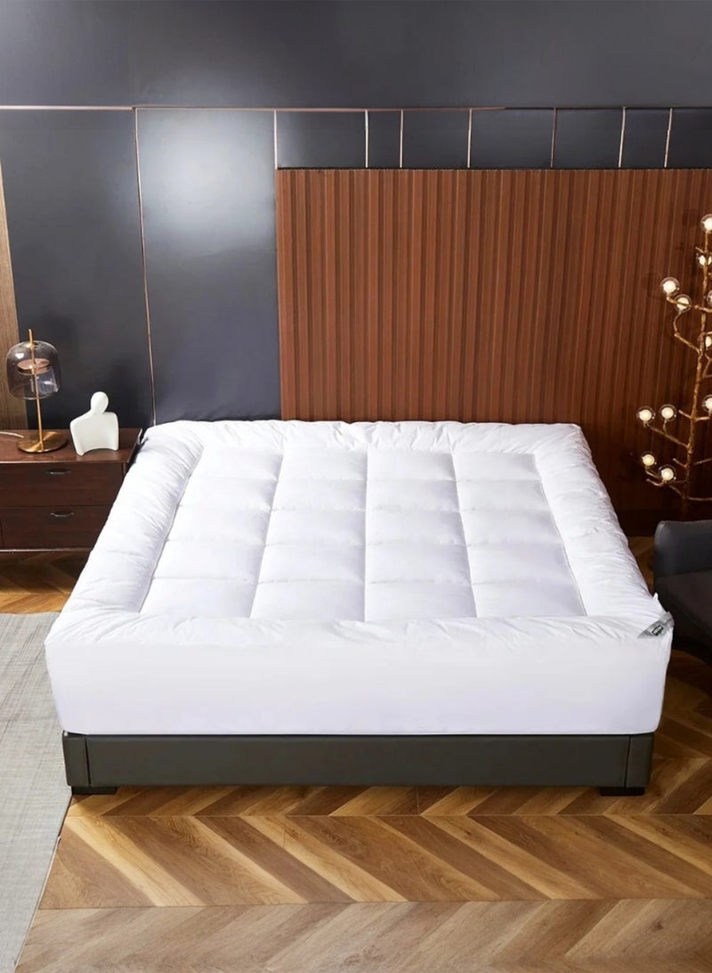 NADAV Gardenia Queen Mattress Topper – Hotel Style – 140×200 cm – 14 cm Thickness – White - Image 1